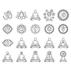 Wall Mural - assorted yoga set