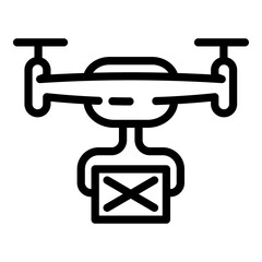 Poster - Parcel delivery drone icon. Outline parcel delivery drone vector icon for web design isolated on white background