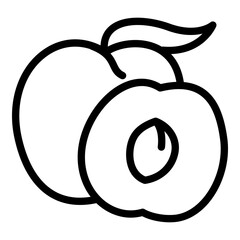 Poster - Fresh peach icon. Outline fresh peach vector icon for web design isolated on white background