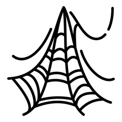 Poster - Long spider web icon. Outline long spider web vector icon for web design isolated on white background