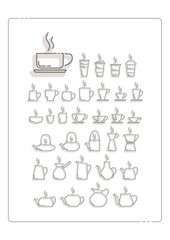 Poster - collection of hot drink equipment