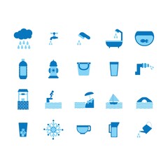 Canvas Print - water related icons set