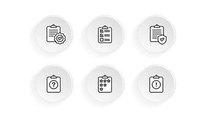 Poster - Clipboard, checklist, quiz icon set. Questionnaire and Survey. Vector on isolated white background. EPS 10