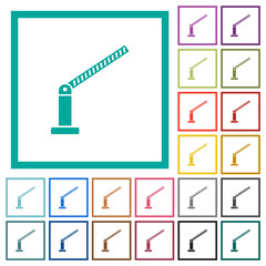 Sticker - Opened barrier flat color icons with quadrant frames