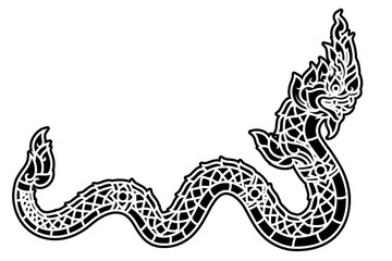 Wall Mural - Serpent or Naga legendary animal of Thailand