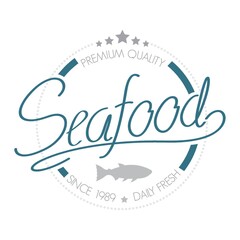 Wall Mural - seafood label