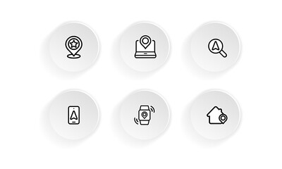 Poster - Device with pinpoint location icon set. Gps tracking, pin. Vector on isolated white background. EPS 10