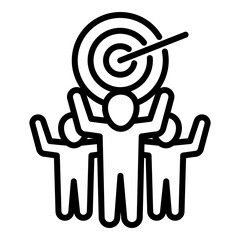Poster - Team target icon. Outline team target vector icon for web design isolated on white background