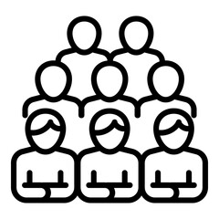 Poster - Management comunity icon. Outline management comunity vector icon for web design isolated on white background
