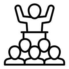 Poster - Teamwork speaker icon. Outline teamwork speaker vector icon for web design isolated on white background