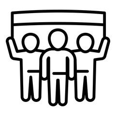 Poster - Teamwork banner icon. Outline teamwork banner vector icon for web design isolated on white background