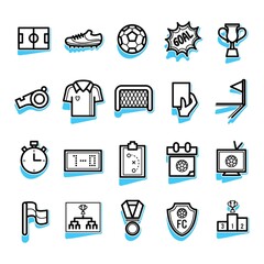 Sticker - set of soccer icons