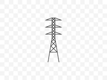 Electric Tower, Power Icon. Vector Illustration, Flat Design.