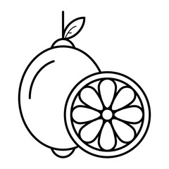 Lemon icon vector illustration photo