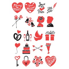 Poster - set of wedding icons