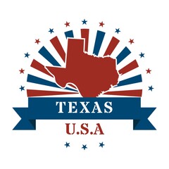 Poster - texas state map label