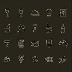 Canvas Print - wine icon set