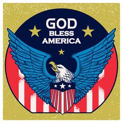 Wall Mural - god bless america poster