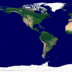 western hemisphere texture. satellite image of the earth. high resolution texture of the planet with