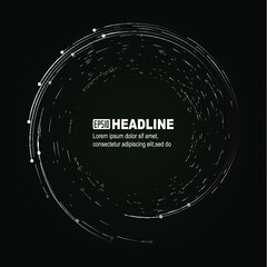 Poster - Dotted line links make up abstract coil abstract vector graphics.