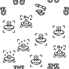 Poster - Contact Lens Accessory Seamless Pattern Vector Thin Line. Illustrations