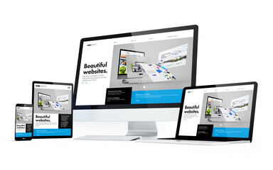 Poster - mobility devices white screen modern responsive design