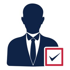 Poster - avatar of election candidate with a check mark