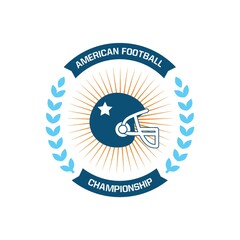 Canvas Print - american football championship label