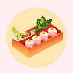 Wall Mural - sushi in the bento box