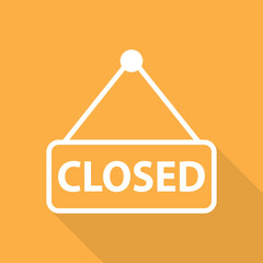 Poster - closed icon with long shadow vector