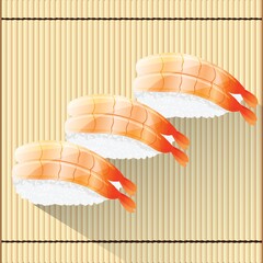 Poster - shrimps sushi