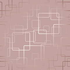Poster - Marble effect with geometric shapes in pastel colors. Seamless pattern. Rose gold background. Vector