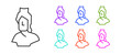 © Kostiantyn - Black line Ancient bust sculpture icon isolated on white background. Set icons colorful. Vector.