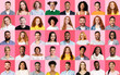 © Prostock-studio - Mosaic Of Young People Portraits Expressing Happiness Over Pink Backgrounds