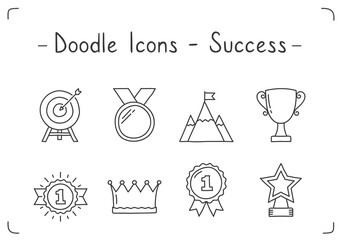 Wall Mural - Doodle Success Icons