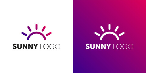 Wall Mural - abstract stylized summer sun icon. Vector logo template.