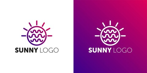 Wall Mural - Abstract sun logo design template. Geometric sign. Universal energy tech vector icon