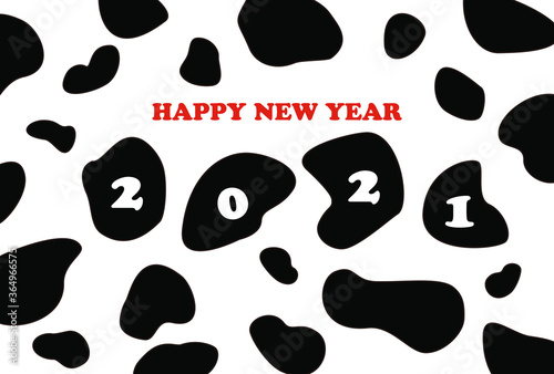 丑年 21年 ホルスタイン柄の年賀状イラスト Stock Vector Adobe Stock 丑年 21年 ホルスタイン柄の年賀状イラスト Stock Vector Adobe Stock