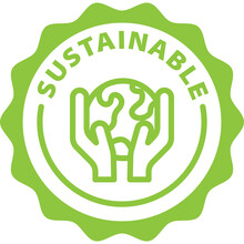 Sustainable Green Icon Stamp Rounded 