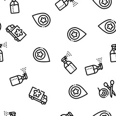 Poster - Flower Shop Boutique Seamless Pattern Vector Thin Line. Illustrations