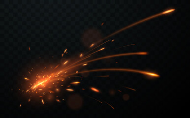 Wall Mural - big spark effect on transparent background