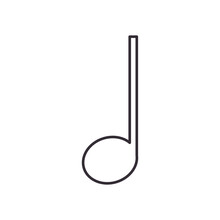 Crotchet Music Note Line Style Icon Vector Design