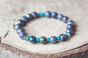 Wall Mural - Faceted labradorite stone beads bracelet