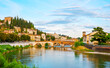 The ancient St Peter's bridge across Adige river, Verona, Italy