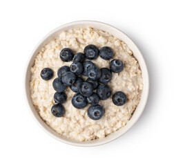 prepared oatmeal with berries