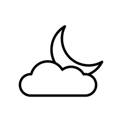 Poster - Cloud, moon icon. Simple line, outline vector elements of forecast icons for ui and ux, website or mobile application