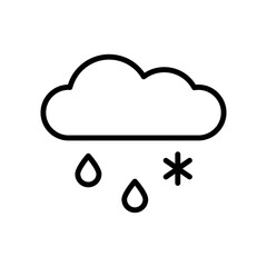 Poster - Cloud, rain, snow icon. Simple line, outline vector elements of forecast icons for ui and ux, website or mobile application