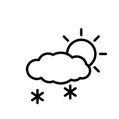 Poster - Cloud, sun, snow icon. Simple line, outline vector elements of forecast icons for ui and ux, website or mobile application