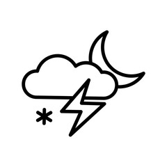 Poster - Cloud, moon, lightning, snow icon. Simple line, outline vector elements of forecast icons for ui and ux, website or mobile application