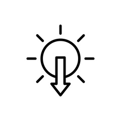 Poster - sun, arrow, sunset icon. simple line, outline vector elements of forecast icons for ui and ux, websi
